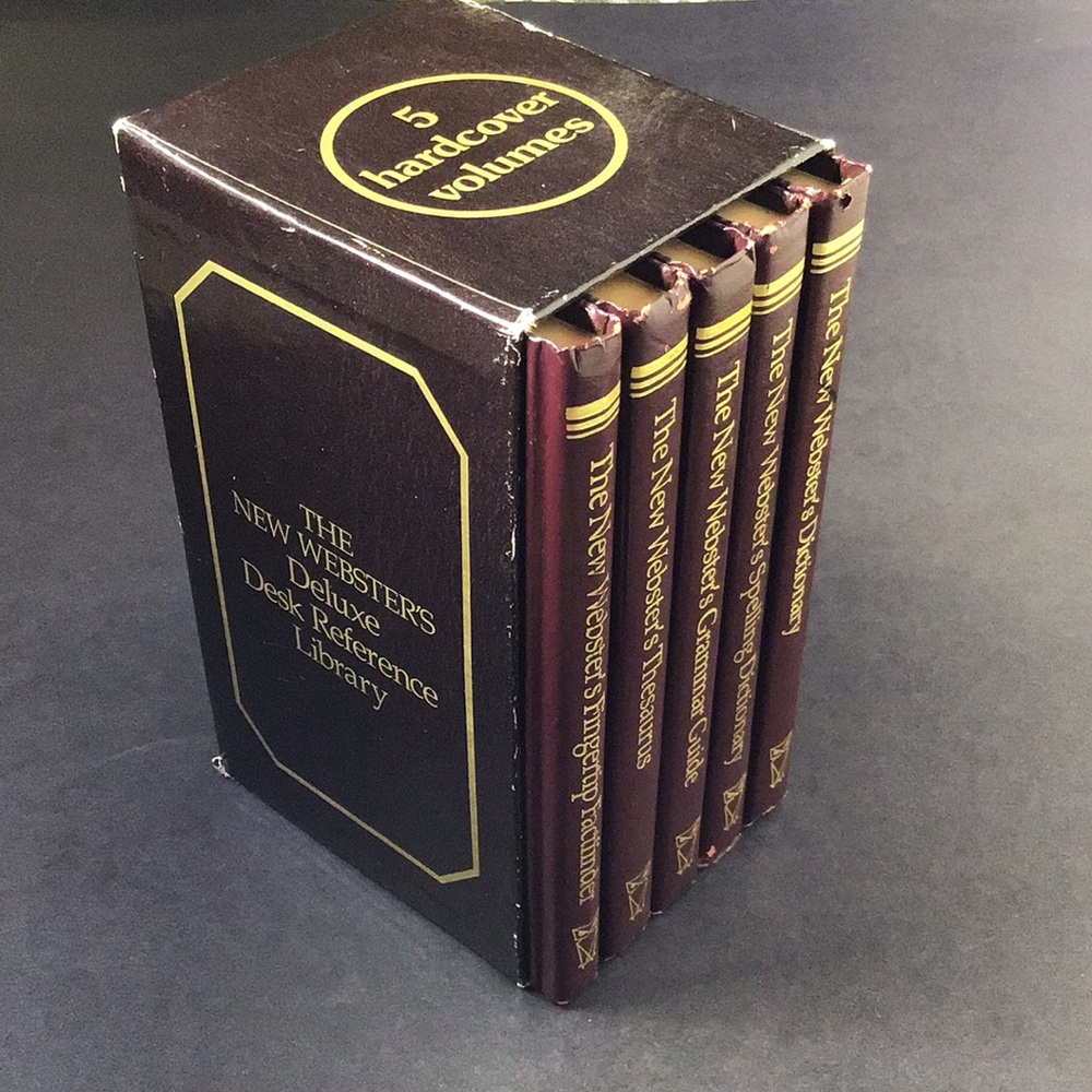 Boxed set Websters Deluxe Desk Reference Library 5 hardcover volumes Academia